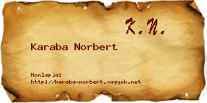 Karaba Norbert névjegykártya
