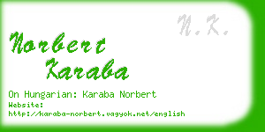norbert karaba business card